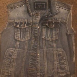 blue jean vest